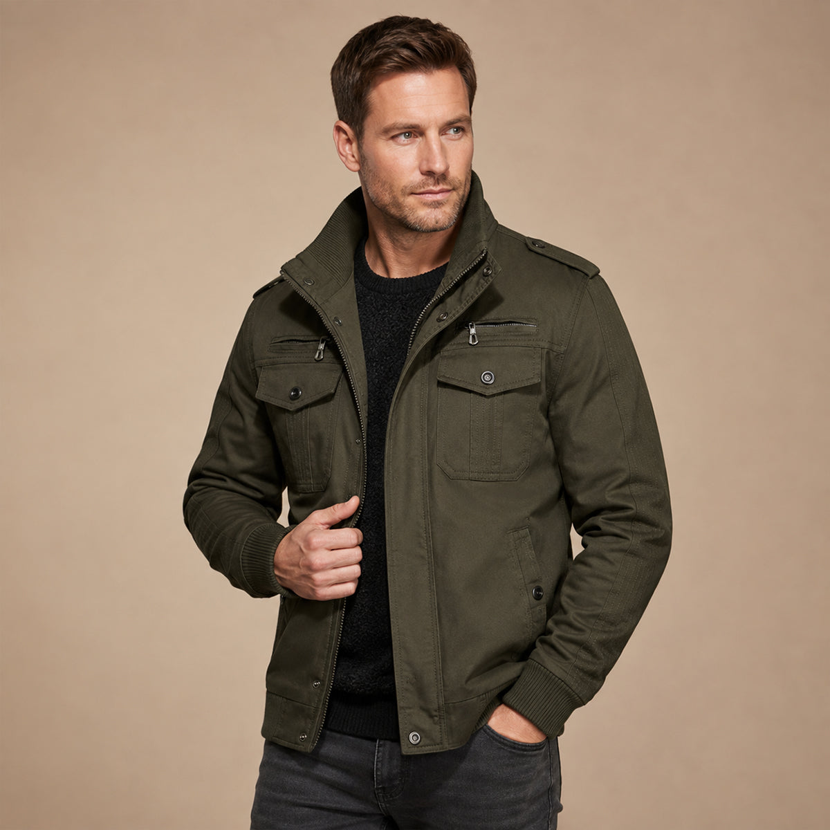 Fairfax Men's Warm Bomber Jacket with Fleece Lining