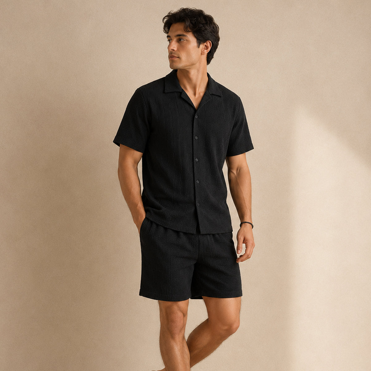 The Merano Men’s Trendy Summer Outfit - Shirt & Shorts Co Ord Set
