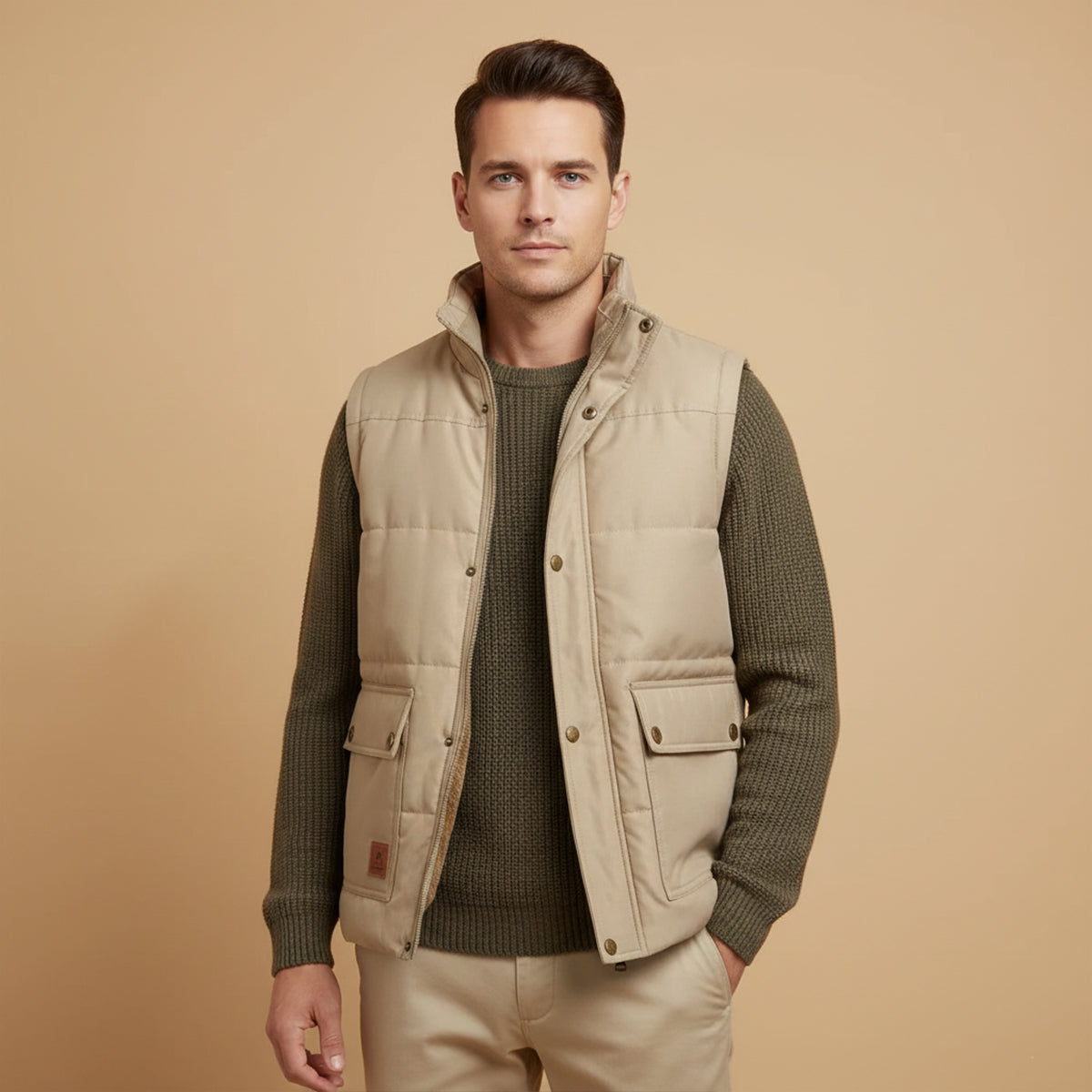 Aspen Men's Modern Fleece-Lined Winter Vest for Warmth
