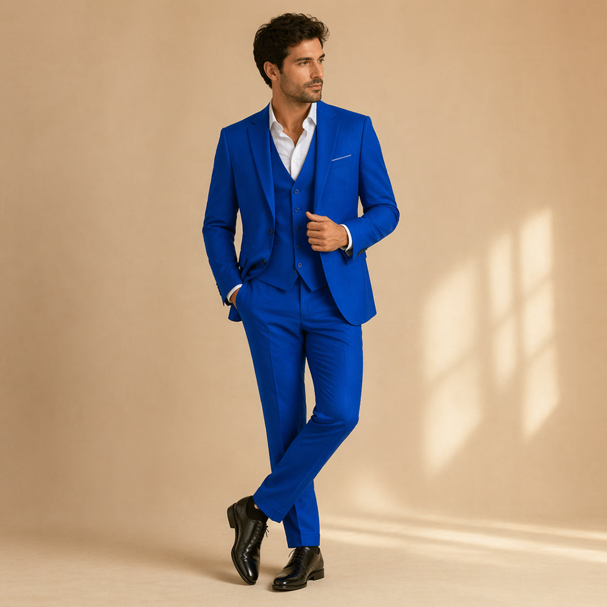 The Carovigno Men’s Business 3 Piece Suit – Slim Fit Jacket Vest Trousers