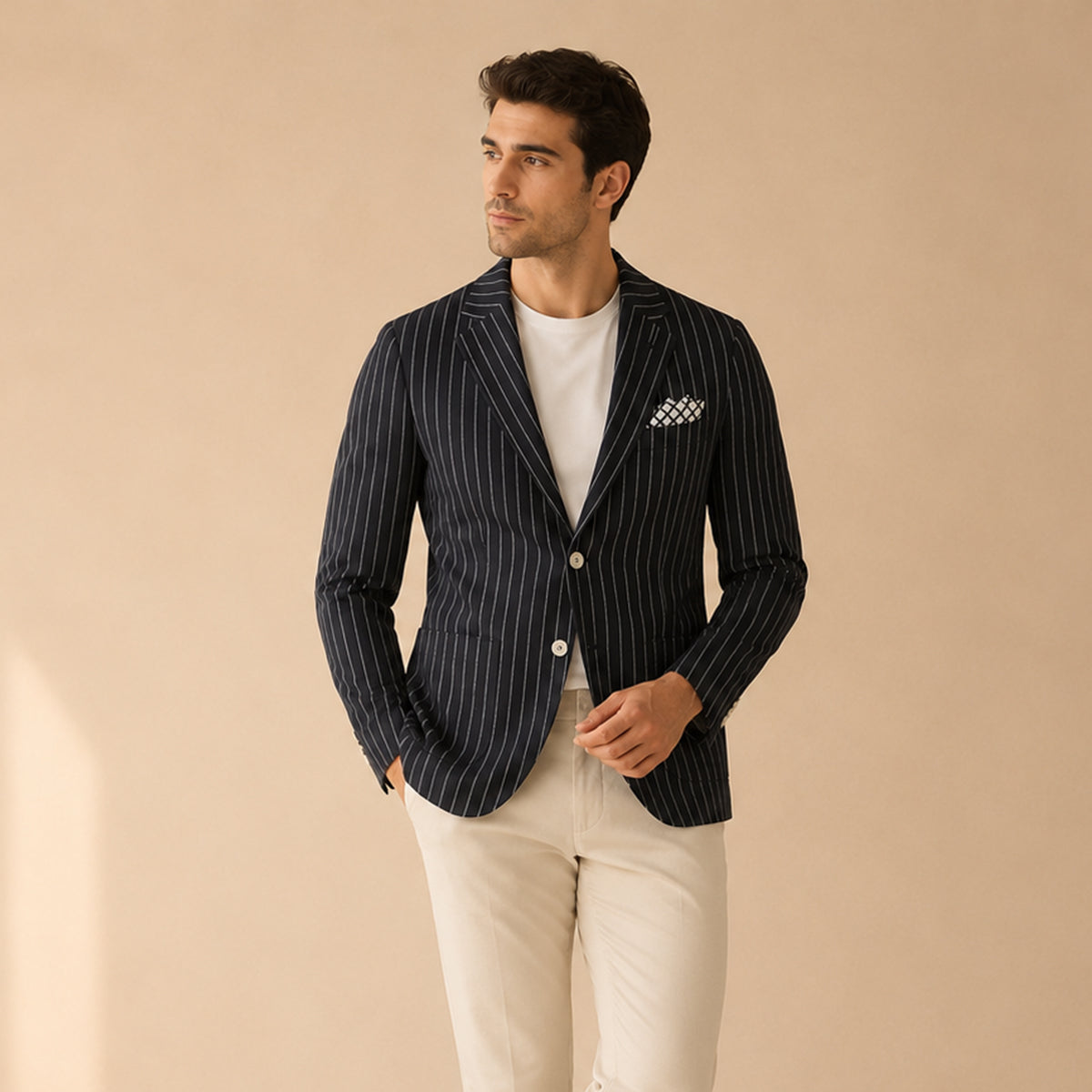 The Orvieto Men’s Striped Lightweight Linen Blend Blazer