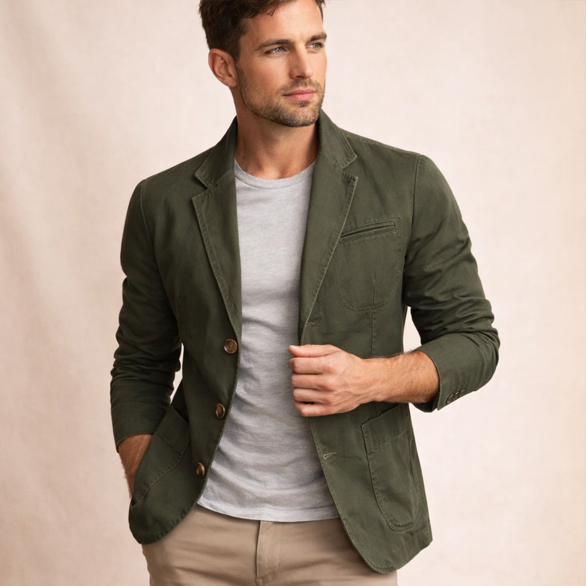 The Prestbury Men's Casual Lightweight Cotton Blazer