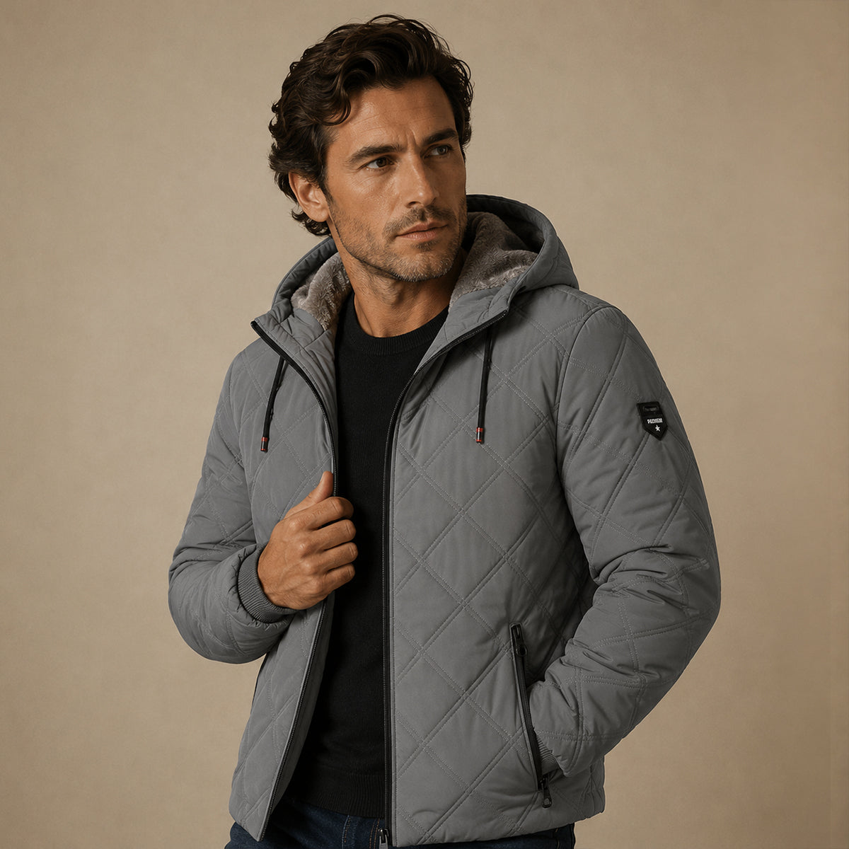 Coatbridge Men's Quilted Puffer Jacket with Fleece Lining for Winter