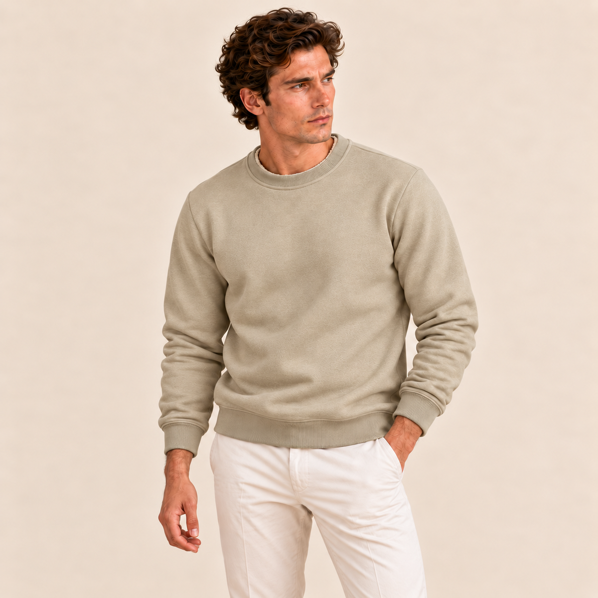 Men's Casual and Comfortable Fleece Lined Jumper