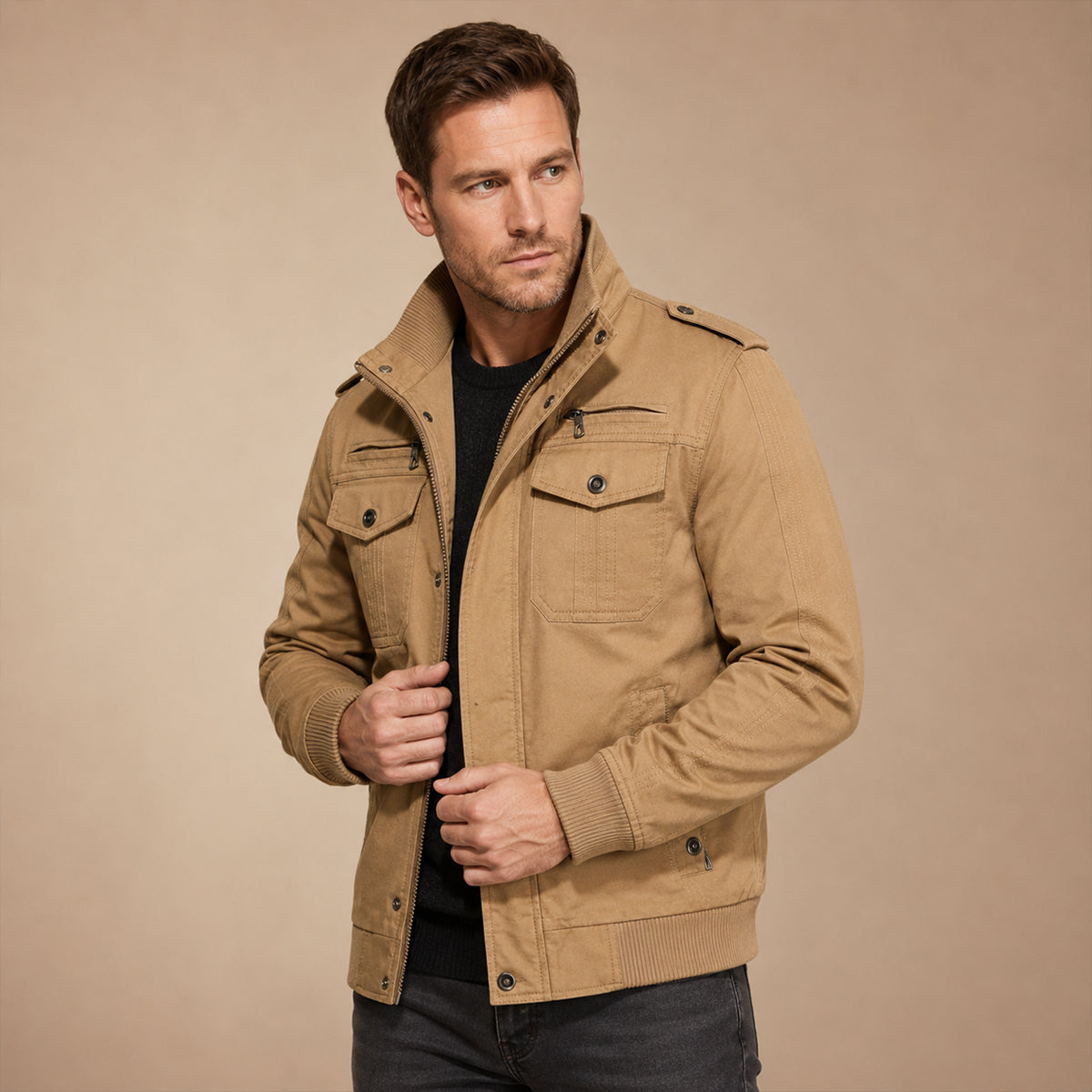 Fairfax Men's Warm Bomber Jacket with Fleece Lining