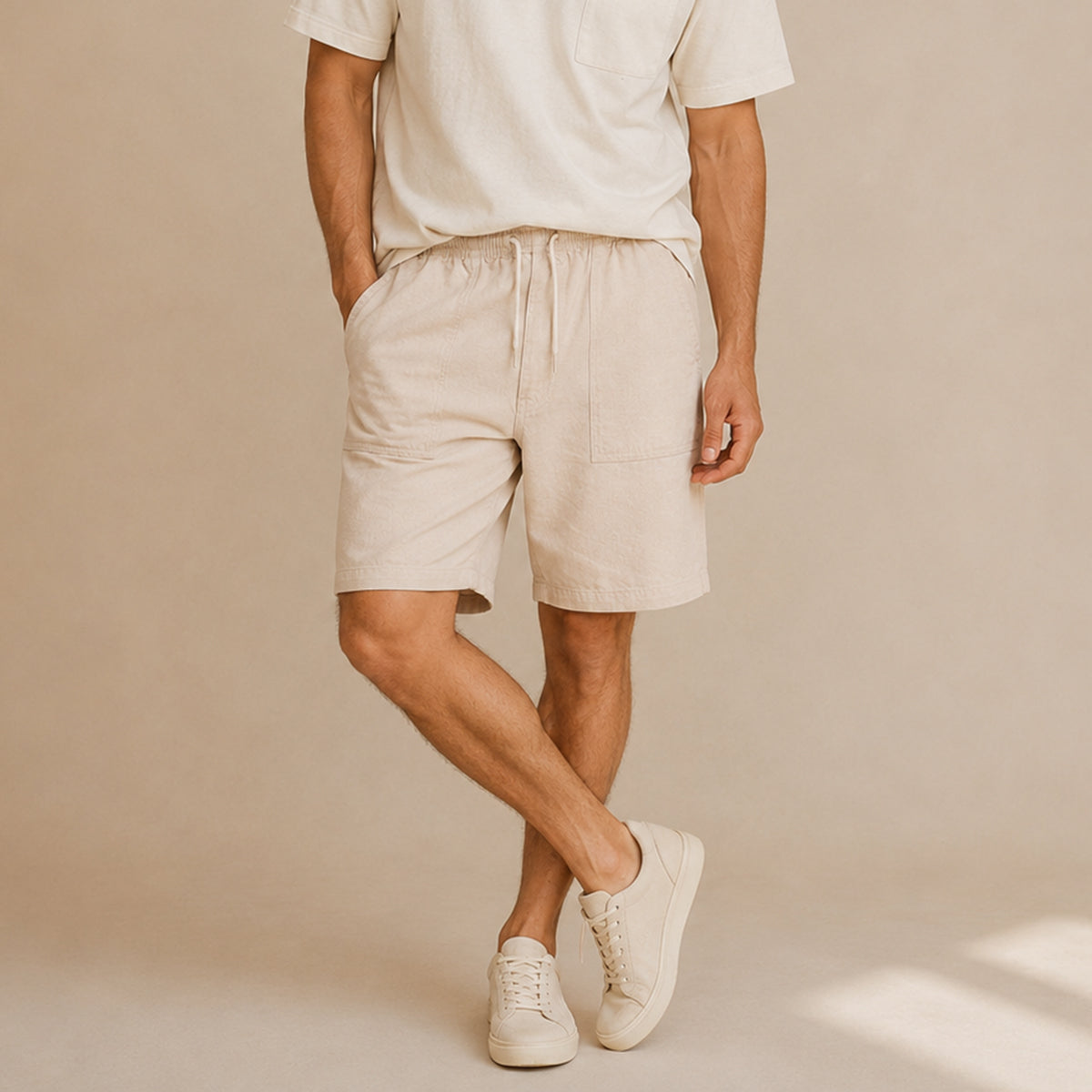 The Ischia Men’s 3/4 Elastic Waist Trendy Drawstring Shorts