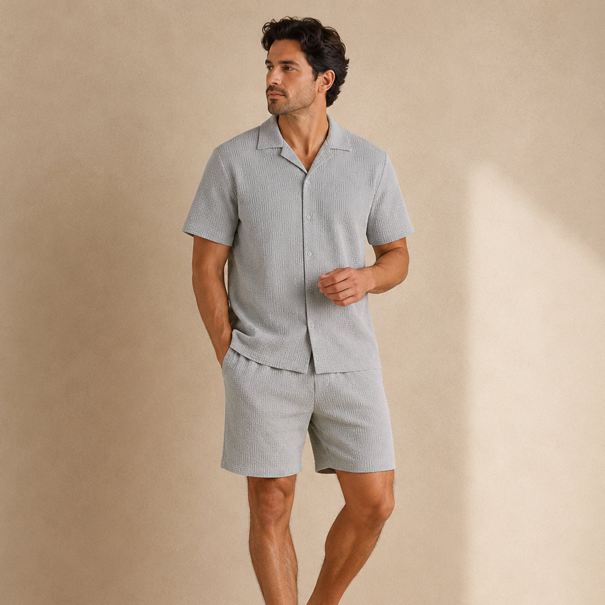 The Merano Men’s Trendy Summer Outfit - Shirt & Shorts Co Ord Set