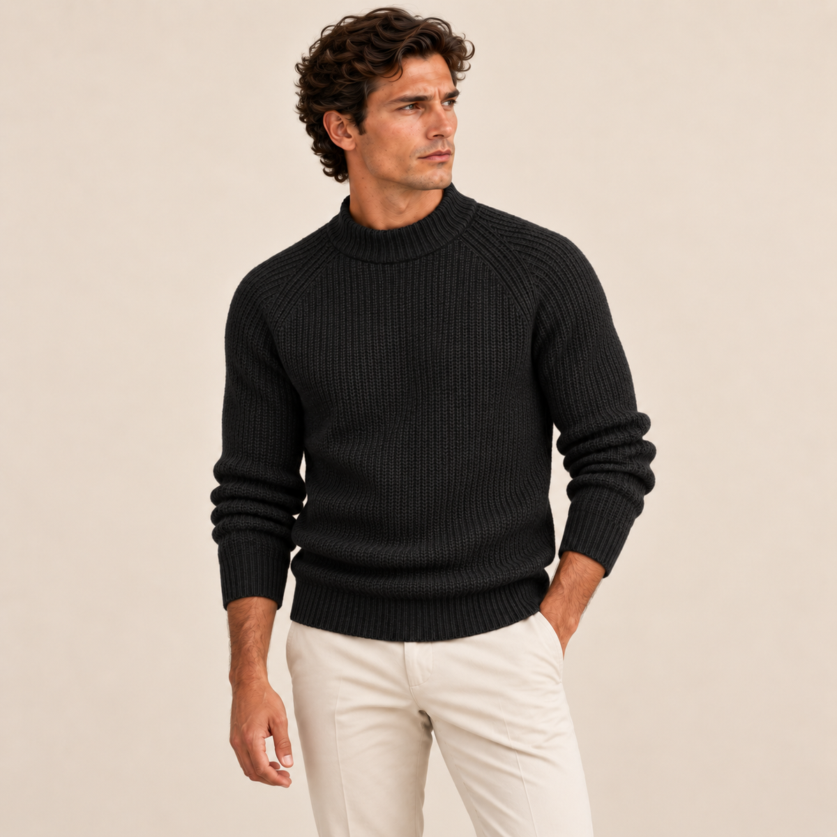 Ely Men's 100% Cashmere Crewneck Sweater