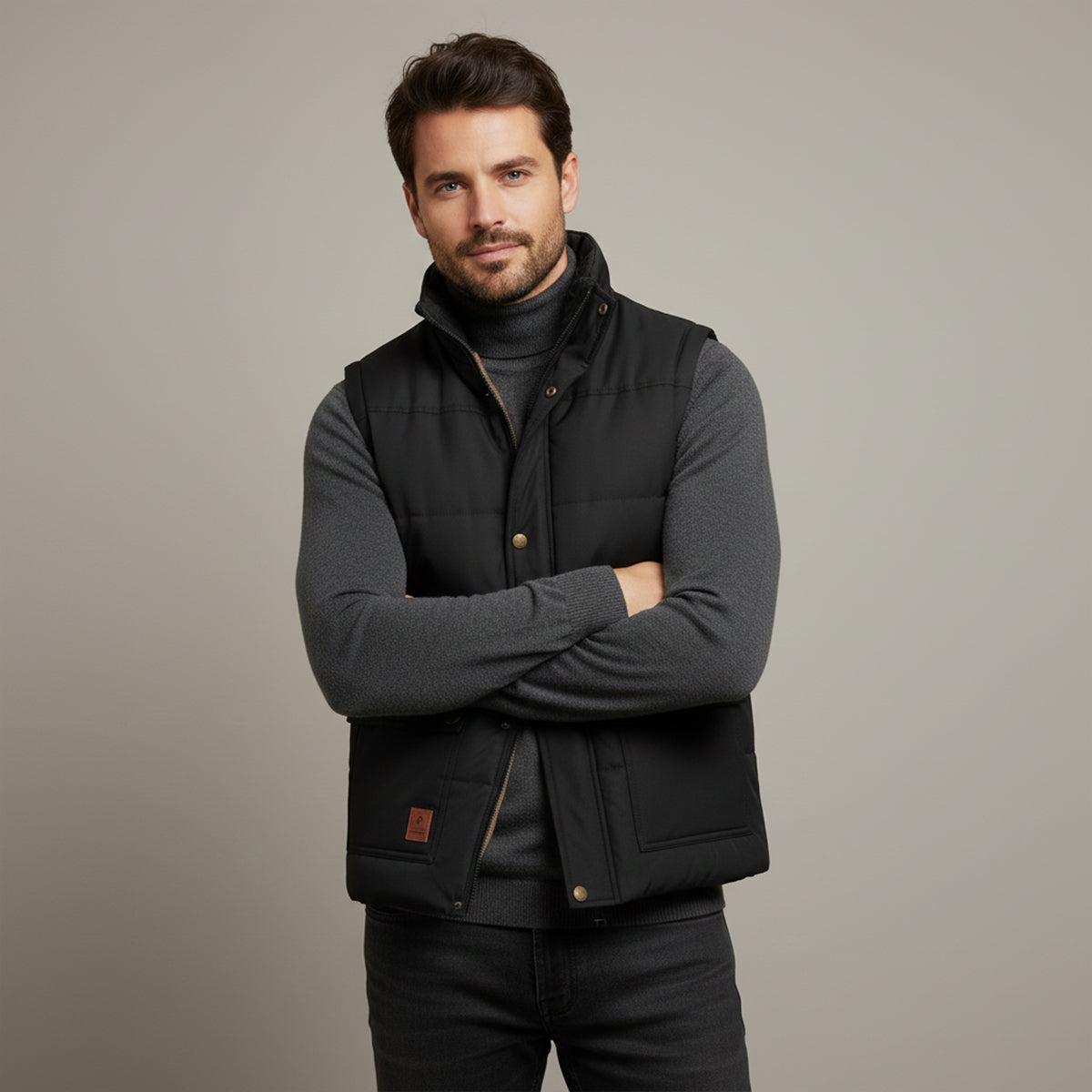 Aspen Men's Modern Fleece-Lined Winter Vest for Warmth