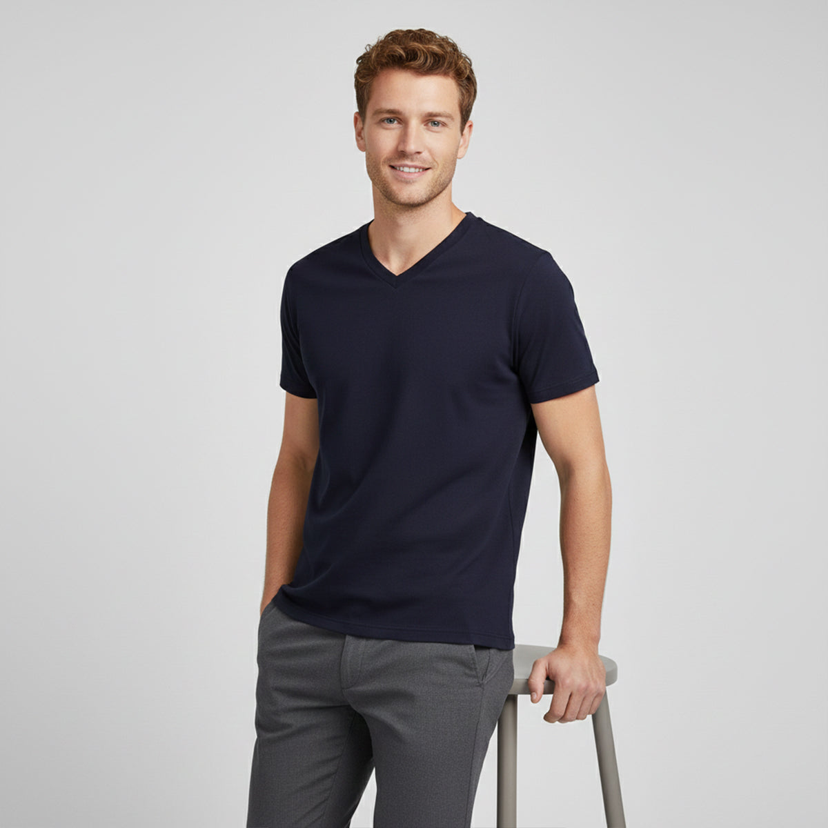 Men’s V Neck T Shirt – Casual Slim Fit Summer Cotton Tee