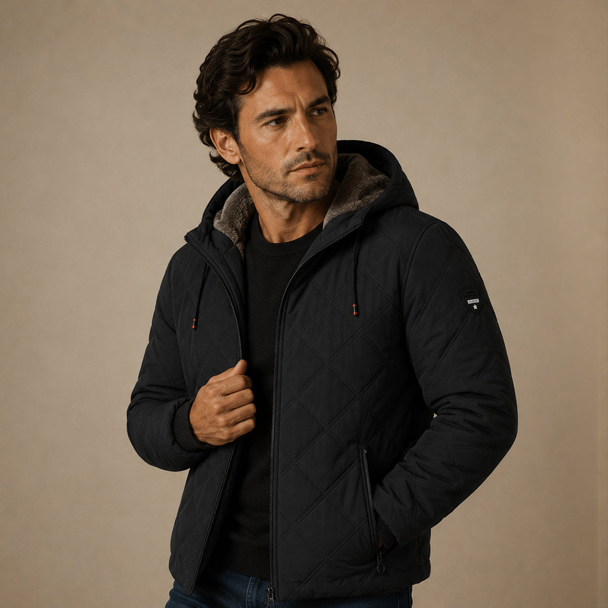 Coatbridge Men's Quilted Puffer Jacket with Fleece Lining for Winter