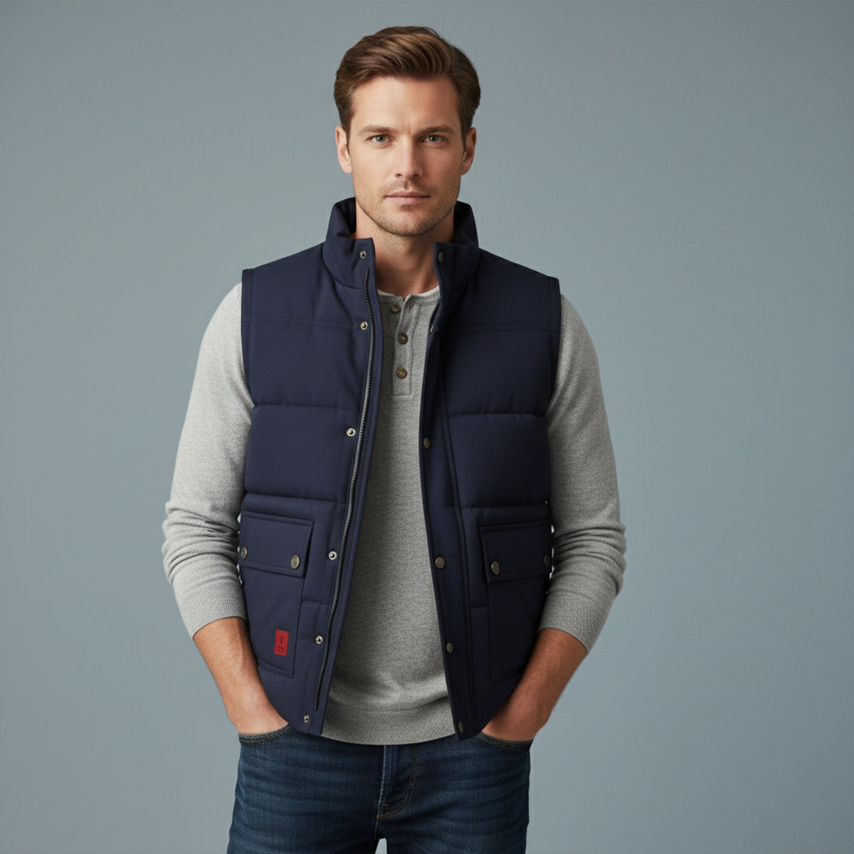 Aspen Men's Modern Fleece-Lined Winter Vest for Warmth