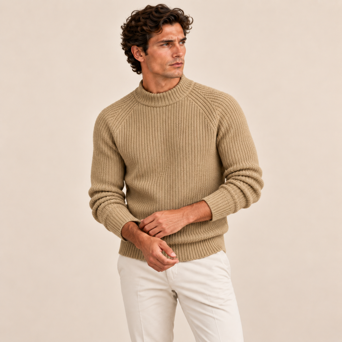 Ely Men's 100% Cashmere Crewneck Sweater