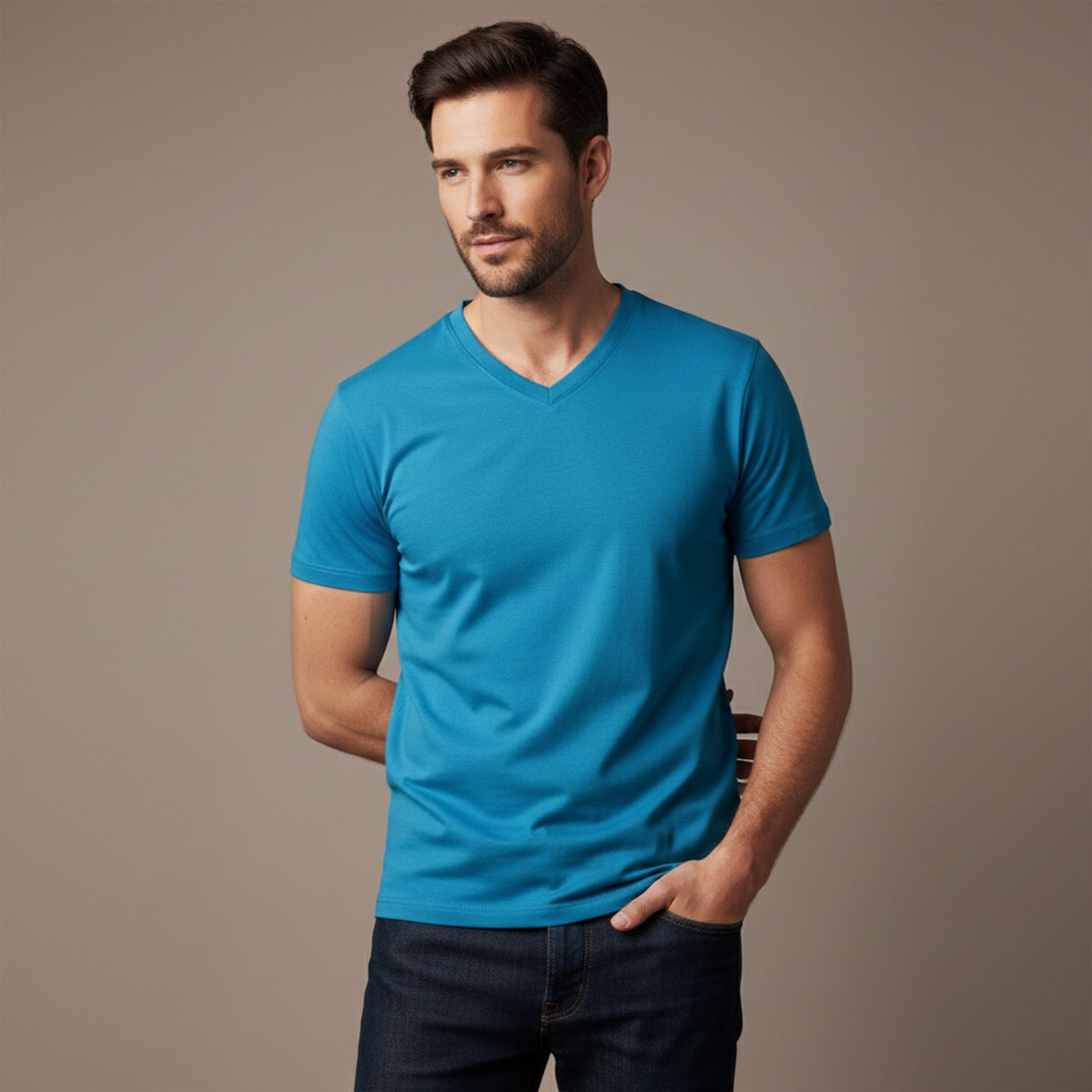 Men’s V Neck T Shirt – Casual Slim Fit Summer Cotton Tee