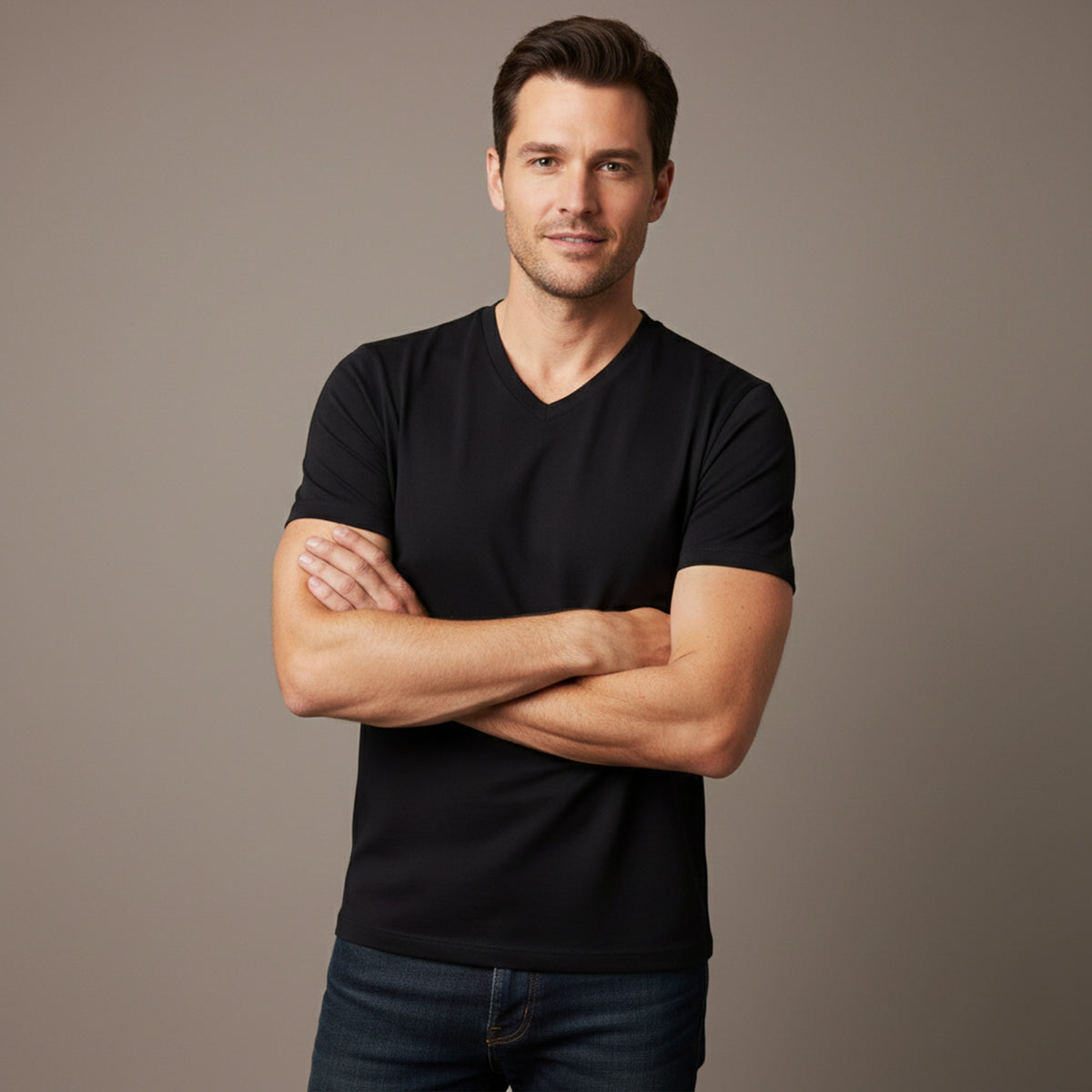 Men’s V Neck T Shirt – Casual Slim Fit Summer Cotton Tee