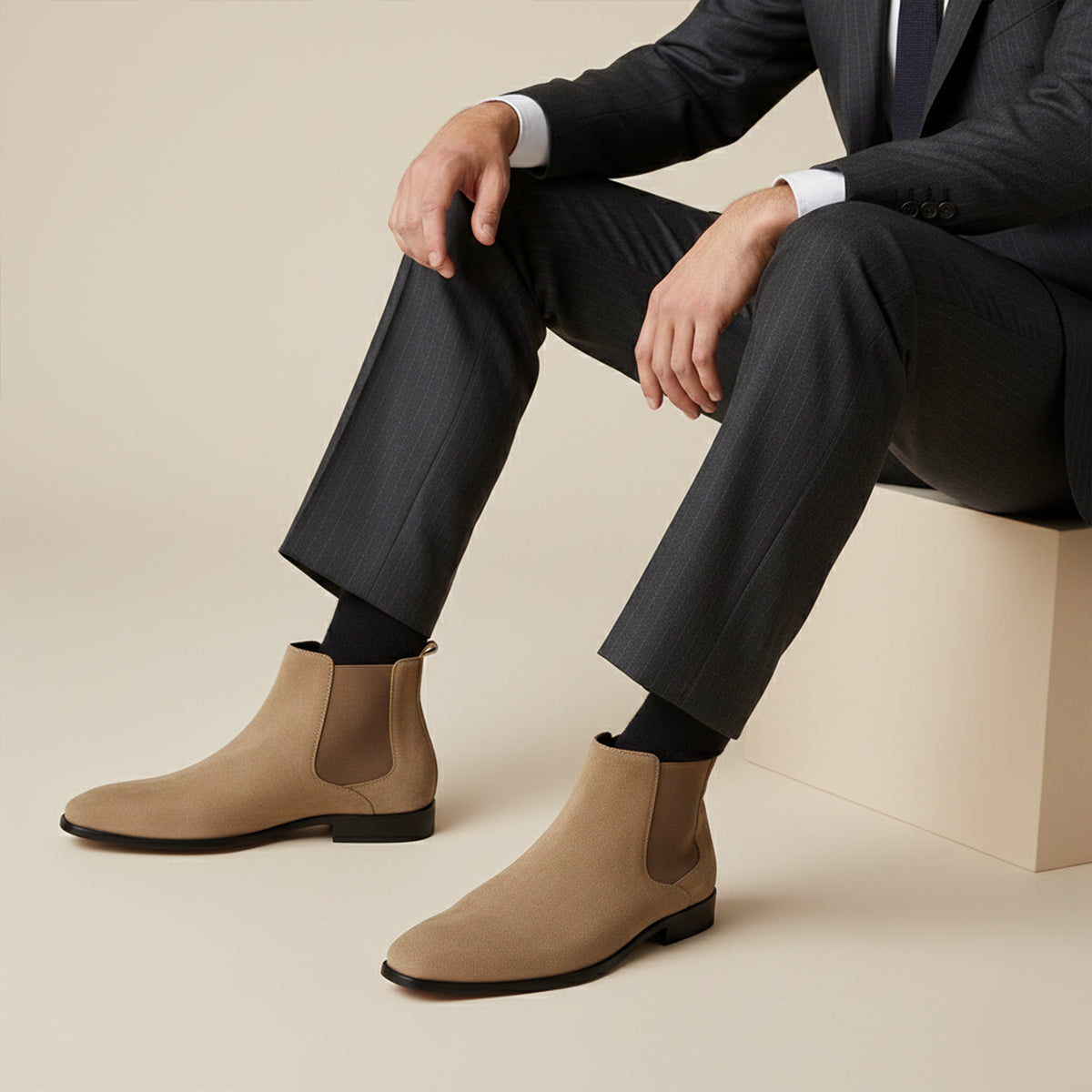 Vienna Men's Suede Chelsea Boots - Stylish Slip-On Footwear