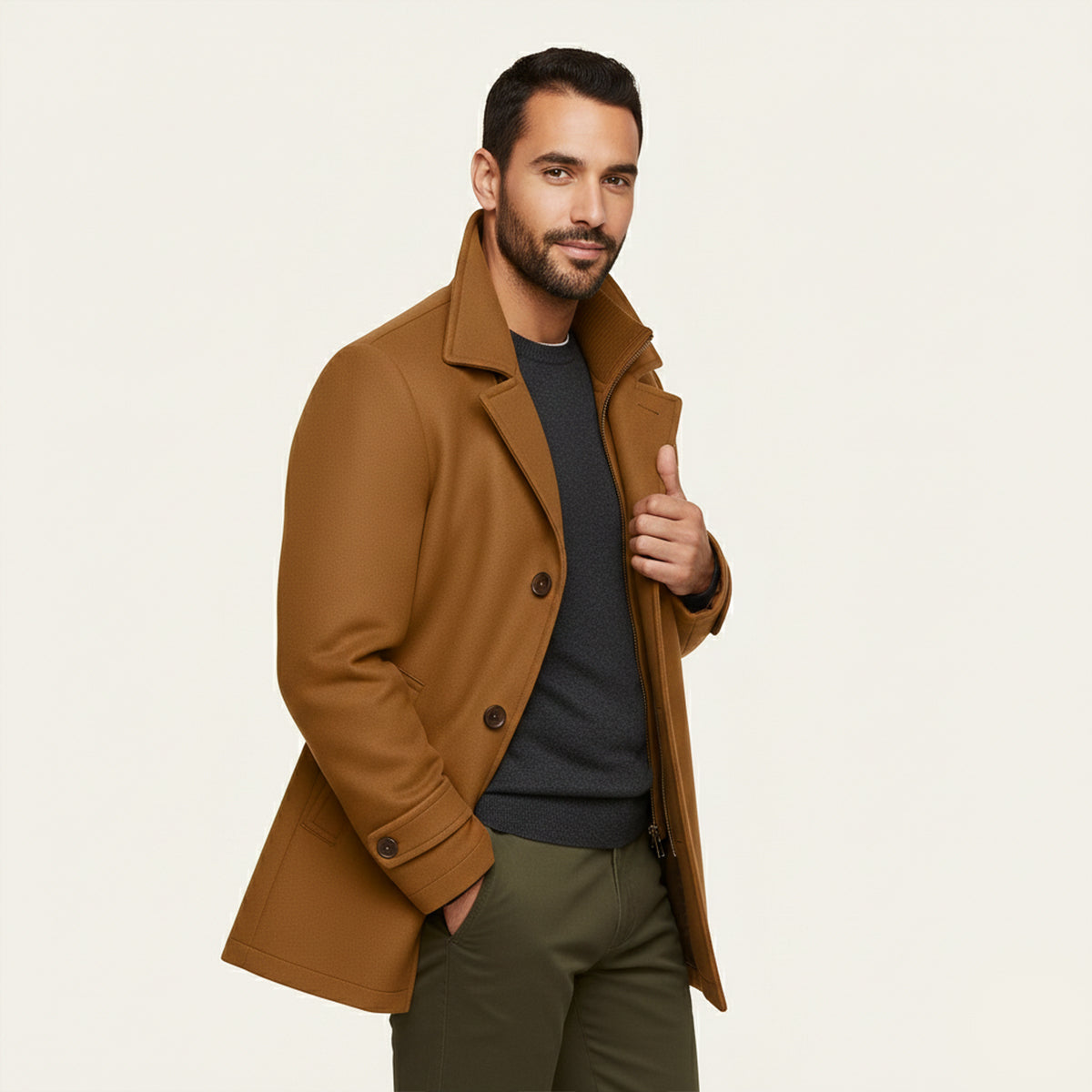 Danforth Men's Waterproof Casual Long Jacket with Adjustable Cuffs