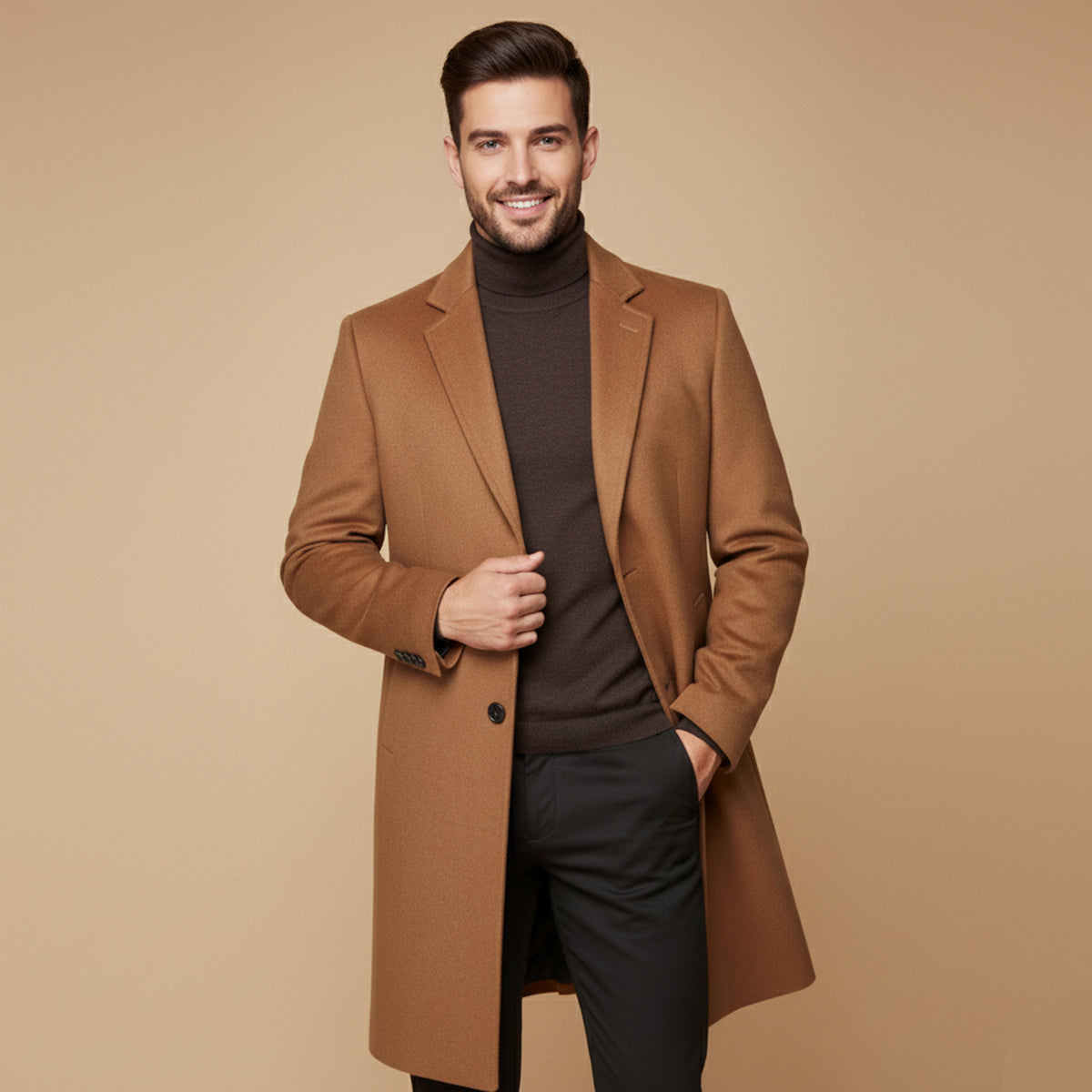 Canterbury Men's Elegant Longline Wool Winter Coat