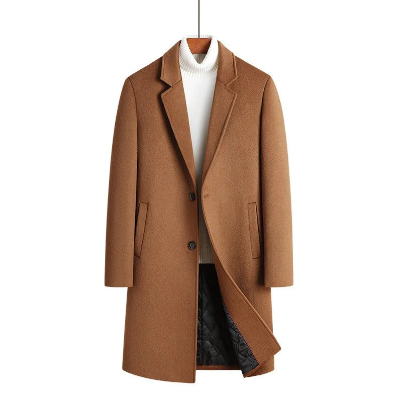 The Clitheroe Men's Single Breasted Slim Wool Overcoat
