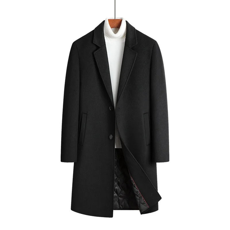 The Clitheroe Men's Single Breasted Slim Wool Overcoat