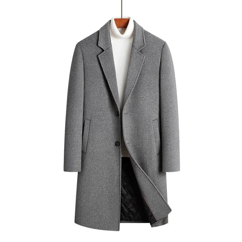 The Clitheroe Men's Single Breasted Slim Wool Overcoat
