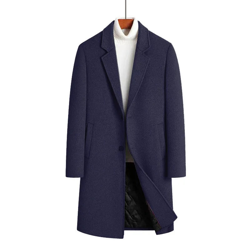The Clitheroe Men's Single Breasted Slim Wool Overcoat
