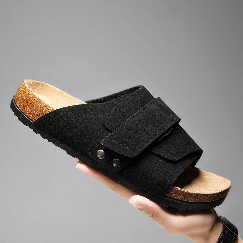 The Barrowfield Men's Suede Strap Comfort Slides