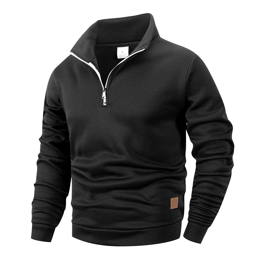 The Harlech Men's Half Zip Stand Collar Jumper
