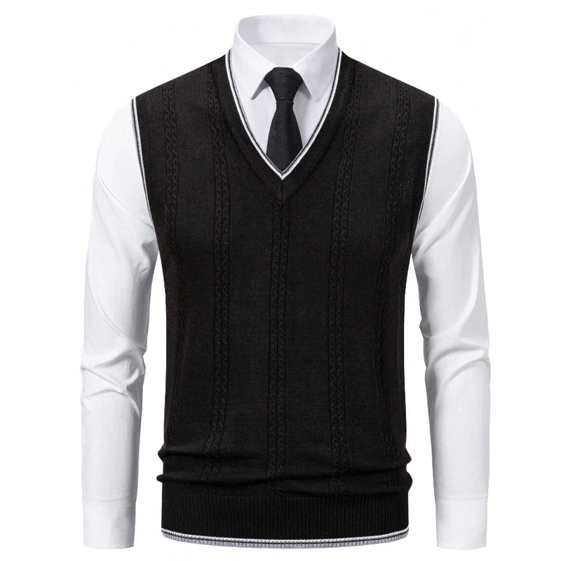The Framlingham Men's Cable Knit Sleeveless Tank Top