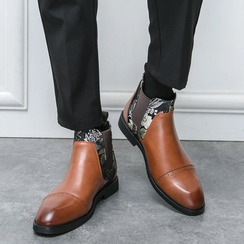 The Sedbergh Men's Embroidered Elastic Chelsea Boots