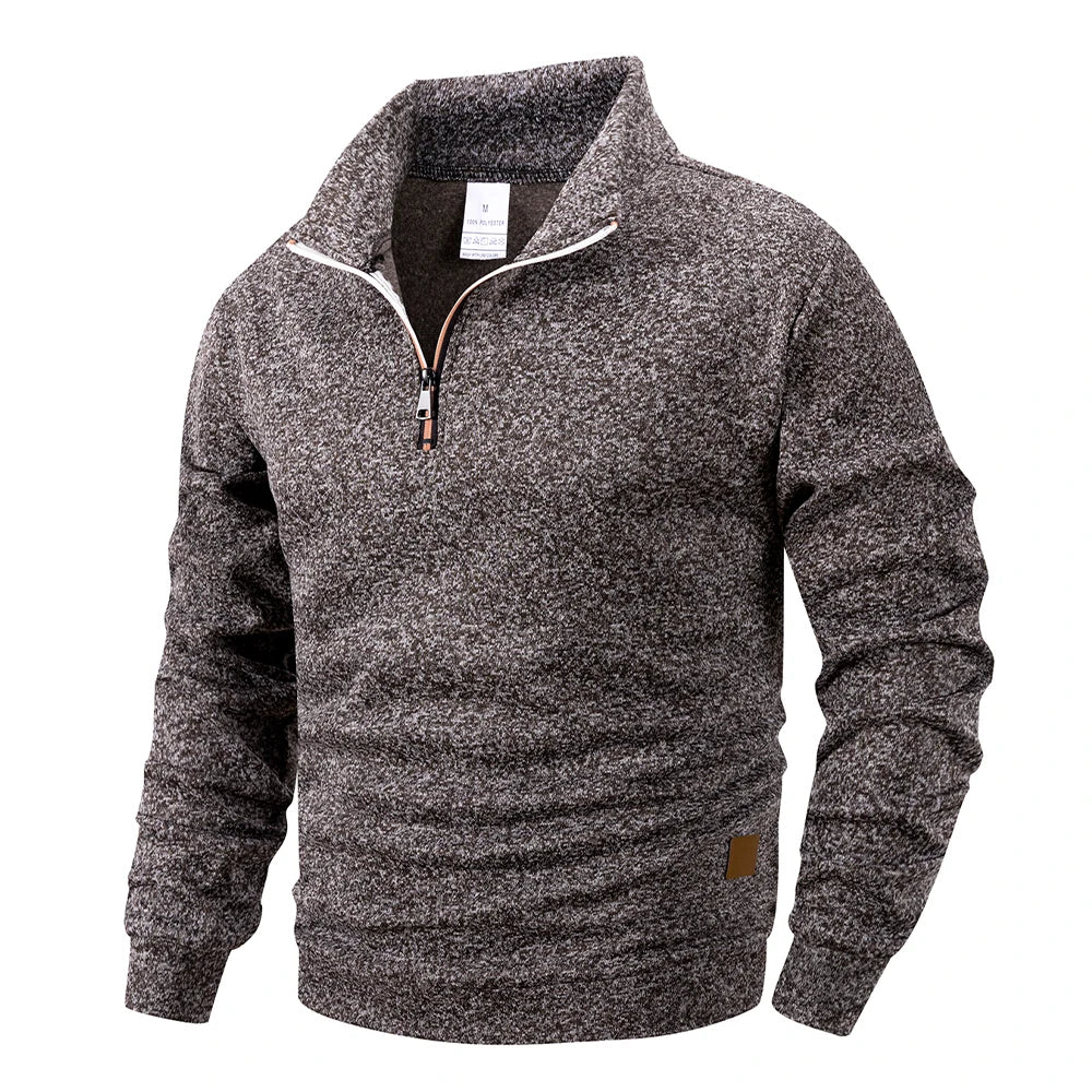 The Harlech Men's Half Zip Stand Collar Jumper