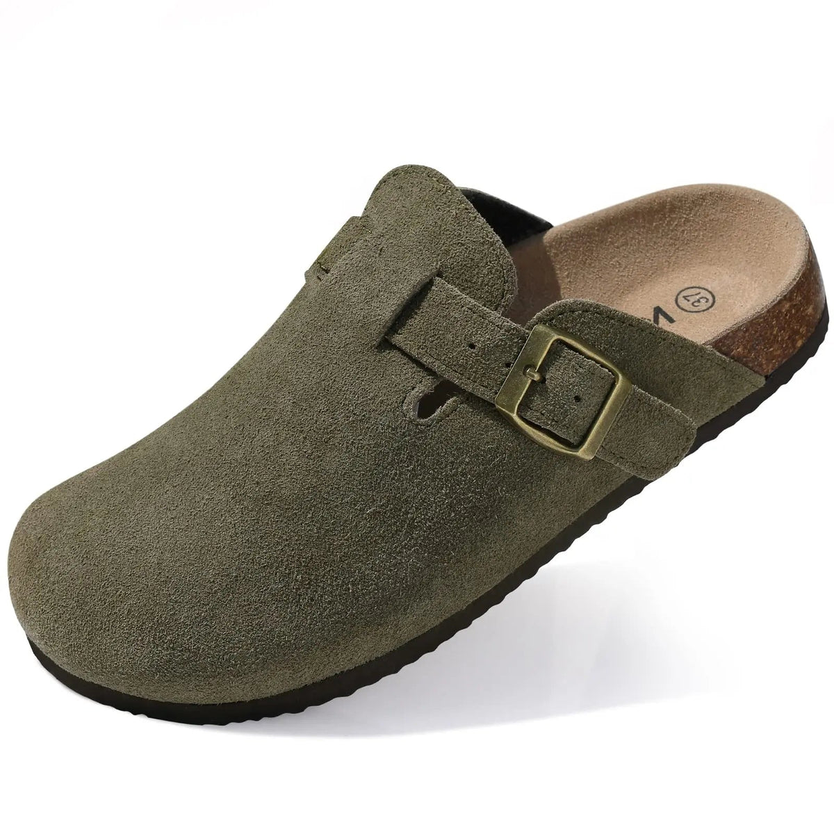 The Hartswell Men's Suede Cork Buckle Clogs