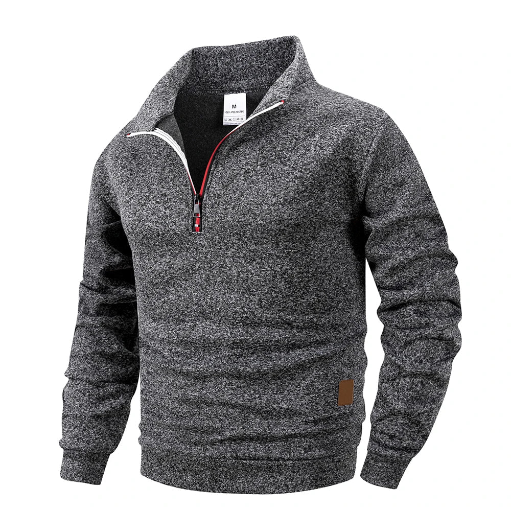 The Harlech Men's Half Zip Stand Collar Jumper