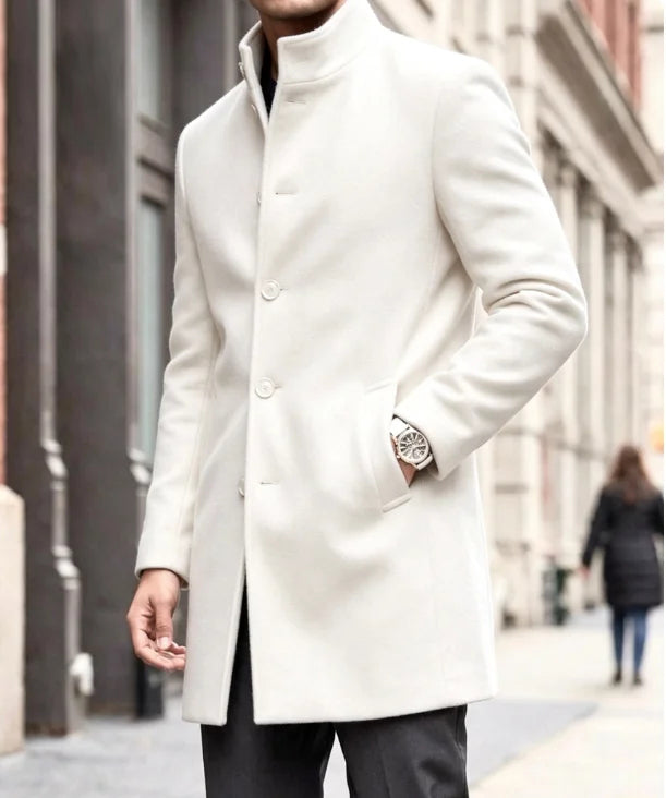 The Ripon Men's Stand Collar Single Breasted Overcoat