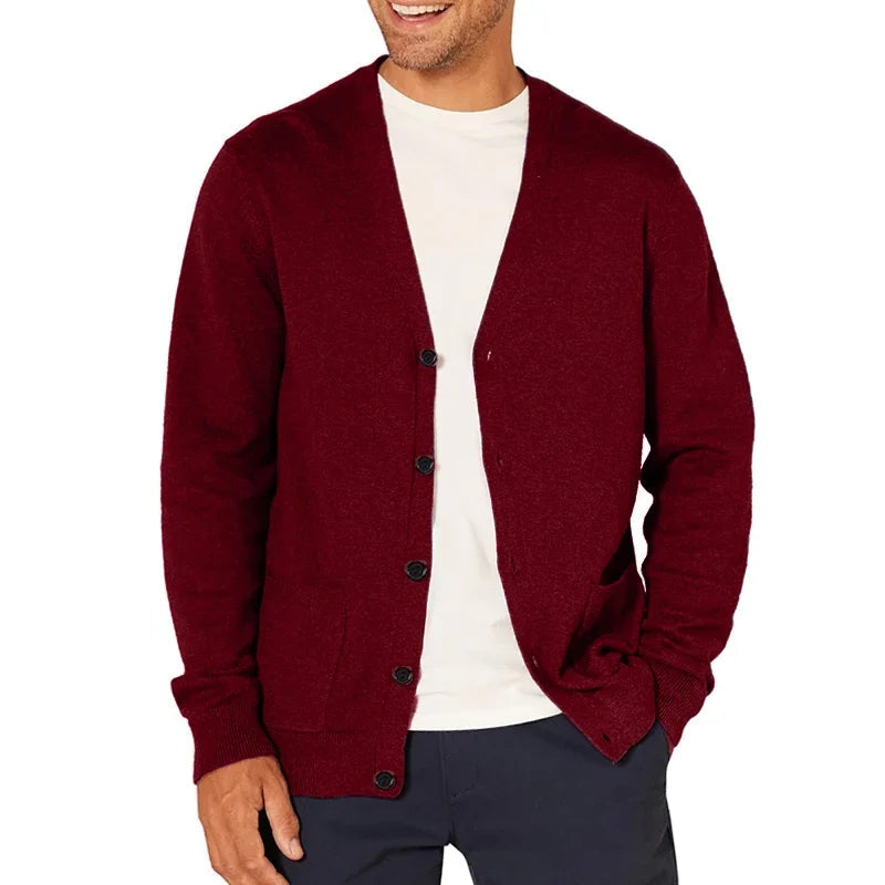 The Lyndhurst Men's Classic V Neck Button Cardigan