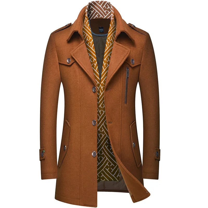 The Oundle Men's Mid Length Wool Blend Overcoat